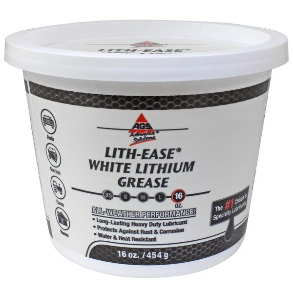 Ags LithEase White Lithium Grease, 16oz Tub WL15 Zoro